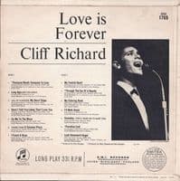 CLIFF RICHARD Love Is Forever Vinyl Record LP Columbia 1965