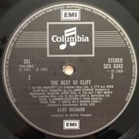 CLIFF RICHARD The Best Of Cliff Vinyl Record LP Columbia