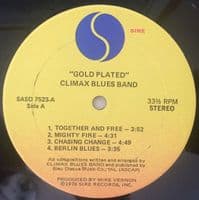 CLIMAX BLUES BAND Gold Plated Vinyl Record LP US Sire 1976