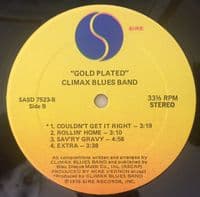 CLIMAX BLUES BAND Gold Plated Vinyl Record LP US Sire 1976