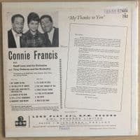 CONNIE FRANCIS My Thanks To You Vinyl Record LP MGM 1959