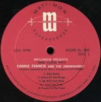 CONNIE FRANCIS Sing Along With Connie Francis Vinyl Record LP US Mati-Mor 1961