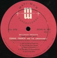 CONNIE FRANCIS Sing Along With Connie Francis Vinyl Record LP US Mati-Mor 1961
