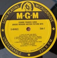CONNIE FRANCIS Sings Award Winning Motion Picture Hits Vinyl Record LP Canadian MGM 1963