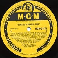 CONNIE FRANCIS Songs To A Swinging Band Vinyl Record LP MGM 1961