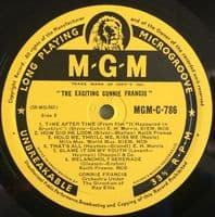 CONNIE FRANCIS The Exciting Connie Francis Vinyl Record LP MGM 1959