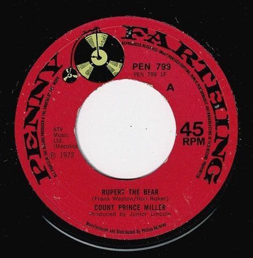 COUNT PRINCE MILLER Rupert The Bear Vinyl Record 7 Inch Penny Farthing 1972