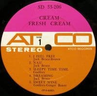 CREAM Fresh Cream Vinyl Record LP US ATCO 1967