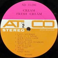CREAM Fresh Cream Vinyl Record LP US ATCO 1967