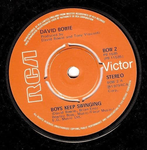 DAVID BOWIE Boys Keep Swinging Vinyl Record 7 Inch RCA Victor 1979