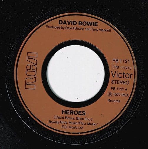 DAVID BOWIE Heroes Vinyl Record 7 Inch RCA Victor 1977
