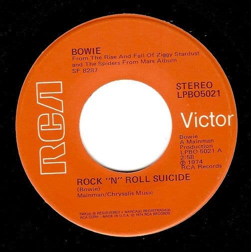 DAVID BOWIE Rock 'N' Roll Suicide Vinyl Record 7 Inch US RCA Victor ...