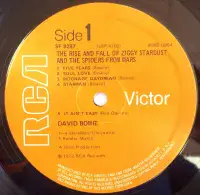 DAVID BOWIE Ziggy Stardust Vinyl Record LP RCA Victor 1973 Early UK Pressing Orange Label MainMan HH