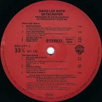 DAVID LEE ROTH Skyscraper Vinyl Record LP Warner Bros. 1988