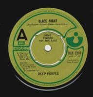 DEEP PURPLE Black Night Vinyl Record 7 Inch Harvest 1980 Demo