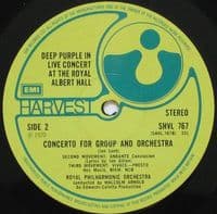 DEEP PURPLE Concerto For Group And Orchestra Vinyl Record LP Harvest