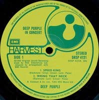 DEEP PURPLE In Concert Vinyl Record LP Harvest 1980