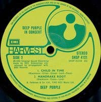 DEEP PURPLE In Concert Vinyl Record LP Harvest 1980