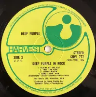 DEEP PURPLE In Rock Vinyl Record LP Harvest 1970 UK 1st Press No EMI Box A2/B1