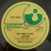 DEEP PURPLE In Rock Vinyl Record LP Harvest 1970.