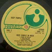 DEEP PURPLE In Rock Vinyl Record LP Harvest 1970...
