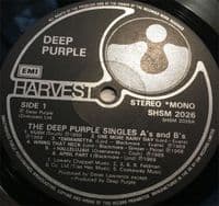 DEEP PURPLE The Deep Purple Single's A's & B's Vinyl Record LP Harvest