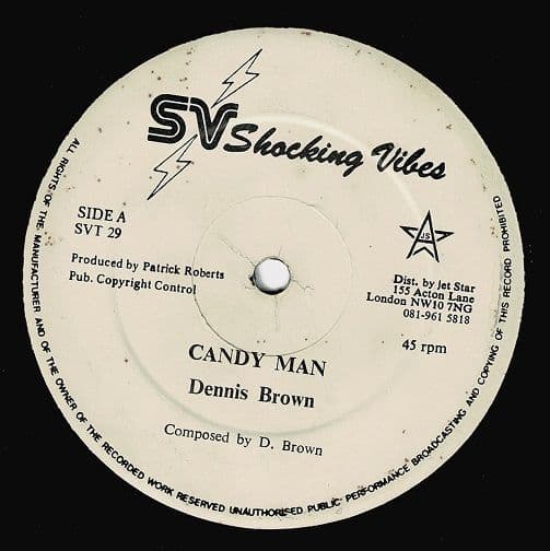 DENNIS BROWN Candy Man Vinyl Record 12 Inch Shocking Vibes 1993