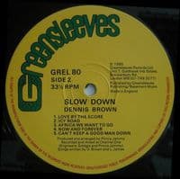 DENNIS BROWN Slow Down Vinyl Record LP Greensleeves 1985