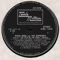 DIANA ROSS AND THE SUPREMES Live At London's Talk Of The Town Vinyl Record LP Tamla Motown