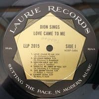 DION Love Came To Me Vinyl Record LP US Laurie 1963