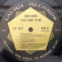DION Love Came To Me Vinyl Record LP US Laurie 1963