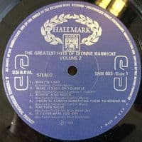 DIONNE WARWICK The Greatest Hits Of Dionne Warwicke Vol. 2 Vinyl Record LP US Hallmark 1973