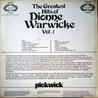 DIONNE WARWICK The Greatest Hits Of Dionne Warwicke Vol. 2 Vinyl Record LP US Hallmark 1973