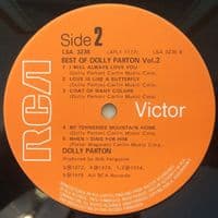 DOLLY PARTON Best Of Dolly Parton Vol. 2 Vinyl Record LP RCA Victor 1975
