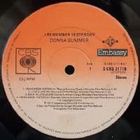 DONNA SUMMER I Remember Yesterday Vinyl Record LP CBS Embassy