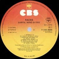 EARTH, WIND & FIRE Faces Vinyl Record LP CBS 1980