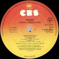 EARTH, WIND & FIRE Faces Vinyl Record LP CBS 1980