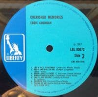 EDDIE COCHRAN Cherished Memories Vinyl Record LP Liberty 1967.