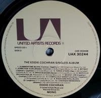 EDDIE COCHRAN The Eddie Cochran Singles Album Vinyl Record LP United Artists 1979