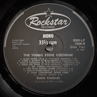 EDDIE COCHRAN The Young Eddie Cochran Vinyl Record LP RockStar 1982