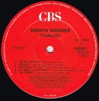 EIGHTH WONDER Fearless Vinyl Record LP CBS 1988