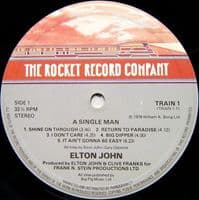 ELTON JOHN A Single Man Vinyl Record LP Rocket 1978