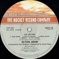ELTON JOHN Ice On Fire Vinyl Record LP Rocket 1985