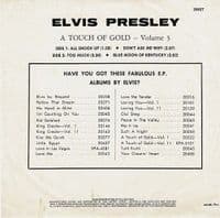 ELVIS PRESLEY A Touch Of Gold Volume 3 EP Vinyl Record 7 Inch Australian RCA Victor 1984 Tan Reissue
