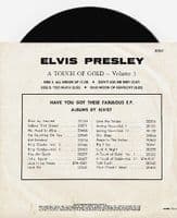ELVIS PRESLEY A Touch Of Gold Volume 3 EP Vinyl Record 7 Inch Australian RCA Victor 1984 Tan Reissue