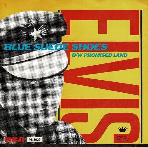 ELVIS PRESLEY Blue Suede Shoes Vinyl Record 7 Inch German RCA Victor 1984 Blue Vinyl