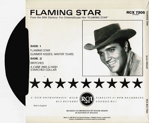 ELVIS PRESLEY Flaming Star EP Vinyl Record 7 Inch RCA