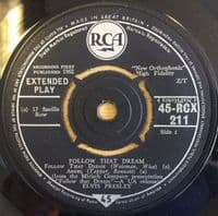 ELVIS PRESLEY Follow That Dream EP Vinyl Record 7 Inch RCA 1962 UK Original 1st Pressing 45-RCX 211