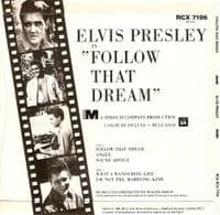 ELVIS PRESLEY Follow That Dream EP Vinyl Record 7 Inch RCA 1981 UK Mono Reissue RCX 7196 Pic Sleeve