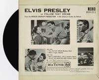 ELVIS PRESLEY Follow That Dream EP Vinyl Record 7 Inch RCA Victor 1963 45-RCX 211 UK Original Press